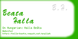 beata halla business card