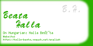beata halla business card